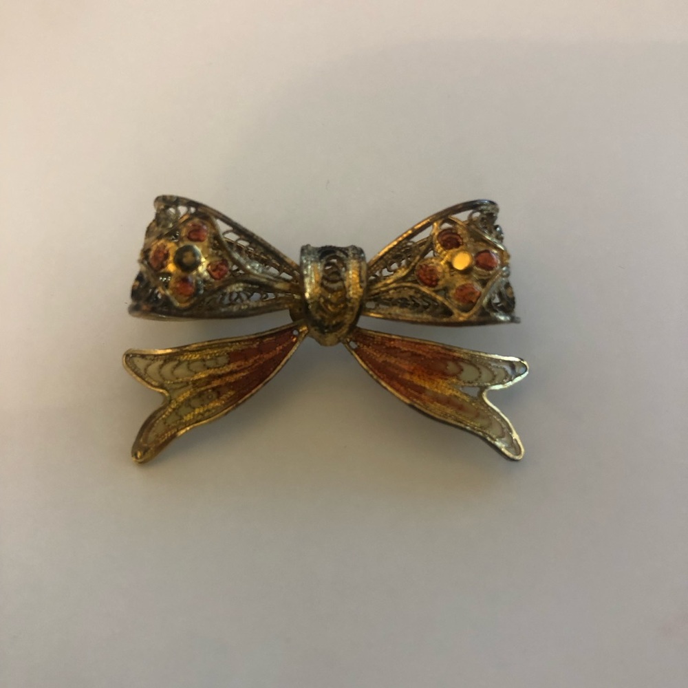 Vintage Gold Bow Brooch